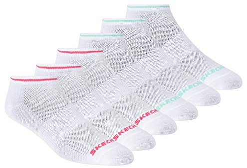 Skechers Calzini da donna a taglio basso, Rosa/verde, 9-11