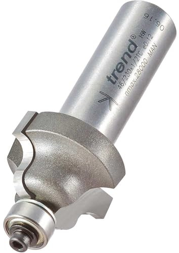 Trend Bearing Guided Ogee Router Cutter, 1/2 Inch Shank, 25.4mm | Bearing Guided Ogee Router Cutter For Decorative Edge Profiling With 25.4mm Cut Diameter And 15.9mm Cut Length, 46/230X1/2TC