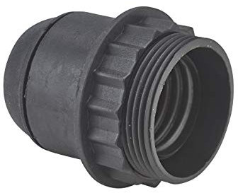 Portalamparas E27 De 1/2 Rosca Plastico Negro