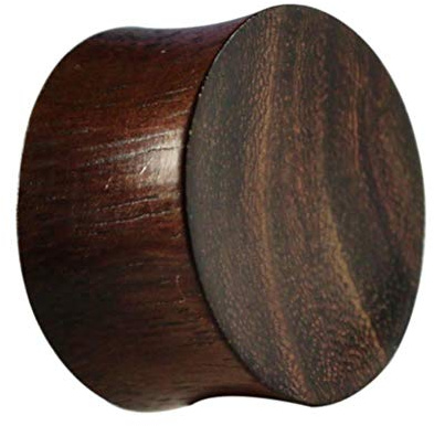 CHICNET Flesh Plug Tunnel Ohrring Ohrstecker Lobe Piercing Expander aus Teakholz Holz, Dunkelbraun, Double Flared Holztunnels 4mm - 30 mm Plugs Damen Herren