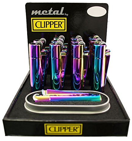 1 x Feuerzeug Clipper aus Metall Farbe Rainbow Aurora mit Handy Edition Metal Flint