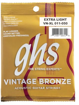 GHS Vintage Bronze - VN-XL - Acoustic Guitar String Set, Extra Light, .011-.050