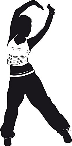 GRAZDesign Wandtattoo Kinderzimmer Mädchen Hip Hop Freestyle sexy, Wandsticker Wanddeko Jugendzimmer Tanzen Dance Tanz, 81x40cm, 070 schwarz
