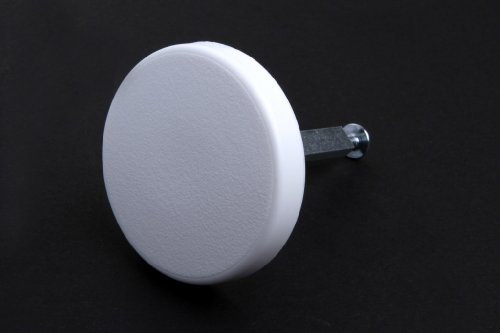 1 pomolo girevole per serratura ad asta rotante, metallo, plastico, bianco