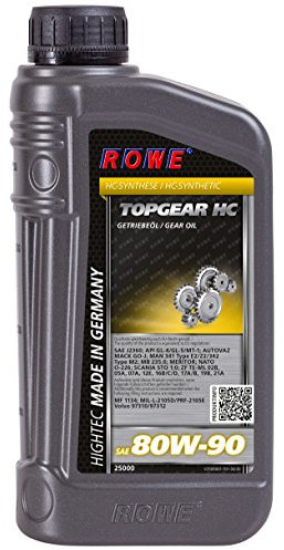 ROWE Hightec Topgear SAE 80W-90 HC - 1 Liter PKW Getriebeöl vollsynthetisch (HC-Synthese) | Made in Germany