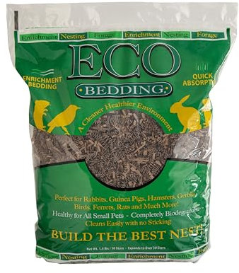 ECO BEDDING 99% Dust Free Paper Bedding for Small Pets and Birds, Eco Natural, 3.0 lb (Expands to 60 L) !