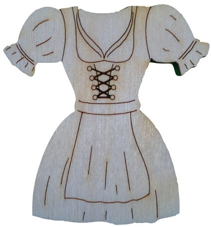 Petra's Bastel-News: Streudeko, 20 x Dirndl aus Holz, 35 mm