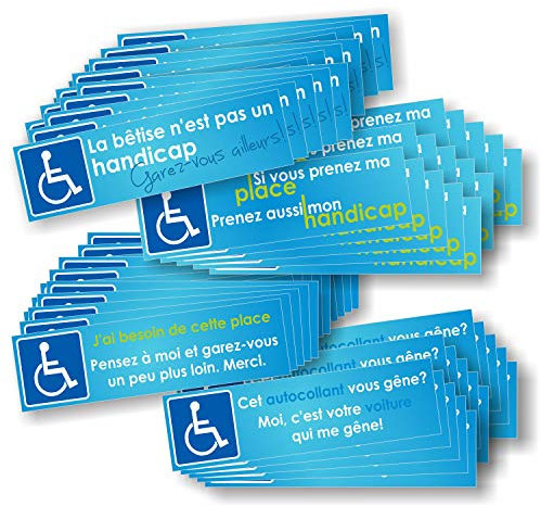 Aufkleberset für Behindertenparkplätze - verschiedene Ausführungen, 60er-Pack (4 x 15 Aufkleber)