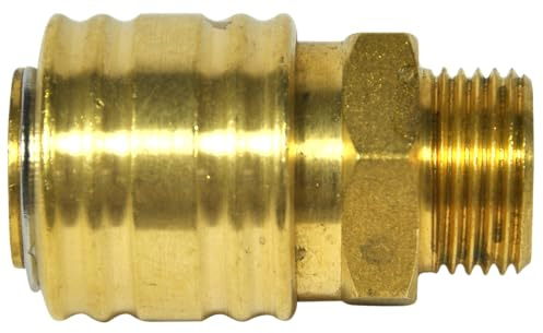 SW-Stahl 25081L Druckluft-Schnellkupplung DN 7,2-1/2 Zoll Außengewinde | Einhandkupplung aus Messing mit Rückschlagventil - Betriebsdruck bis 16 bar - Ideal für Werkstatt und Industrie