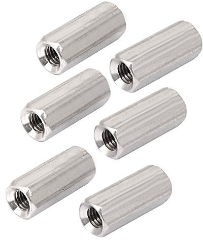 sourcing map Filetée Barre Tige M5 x 20mm Cloutage Hexagonal Connecteur Profond Écrou 6Pcs