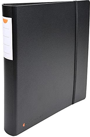 Exacompta - ref. 51234E - 1 Exabinder binder notepad and elastic closure - 4 D-rings of 30 mm - Spine 50 mm - External dimensions: 32 x 29 cm - Format to file A4 Maxi - color black