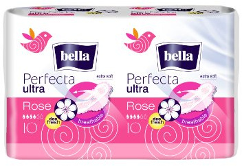 Bella Perfecta Ultra Sanitary Pads Rose Pack of 5 (5 Packs of 20)