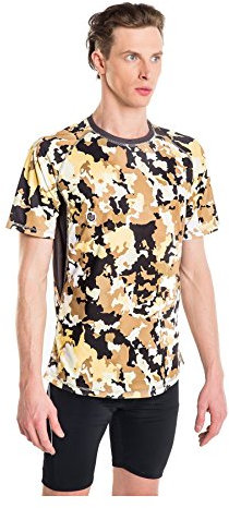 Nessi Herren T-Shirt MK Laufshirt Fitnesshirt Atmungsaktiv Brown Puzzles - 03 Brown Puzzles, M