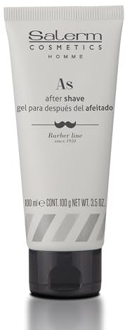 SALERM - After Shave Hombre - Homme Barber Line - 100 ml - Gel Hidratante Transparente para Después del Afeitado - Protege la Piel - Debilita el Crecimiento de la Barba