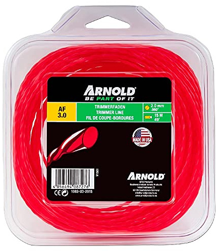 ARNOLD 1082-U3-2015 Trimerfaden AF 3,0, 2,0mm x 15m, rot, rund, gedreht