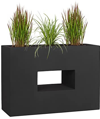 Pflanzwerk® Pot de Fleur Vista Jardinière Anthracite 52x75x27cm *Résistant au Gel* *Protection UV* *Qualité européenne*