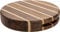 Rockingham Forest WB-52500CR Tabla de Cortar Redonda Extra Gruesa, Madera de Acacia carbonizada y Caucho, 25 cm de diámetro, Multimadera