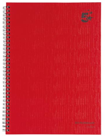 5 Star A4 Notebook Hardback Manuscript Book (5 Pack) Red A4 Hardback Notebook Lined 160 Pages Writing Book Sprial Sidebound