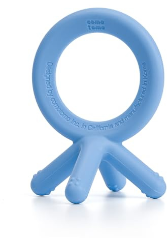 Comotomo Silicone Baby Teether, Blue