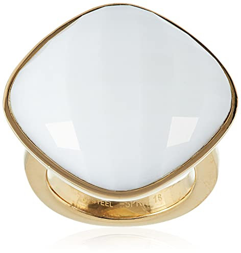 Esprit Damen-Ring Edelstahl rhodiniert Glas Glaskristall impressive white weiß