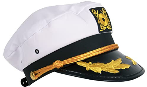 Kangaroo Känguru Erwachsene Captain 's Yacht Cap verstellbar, Stoff, Weiß, One Size