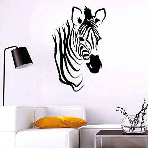 Wandtattoo Loft „Zebra Afrika Safari“ / Giraffe/Wandtattoo / 54 Farben / 2 Größen/schwarz / 55 cm (breit) x 88 cm (hoch)