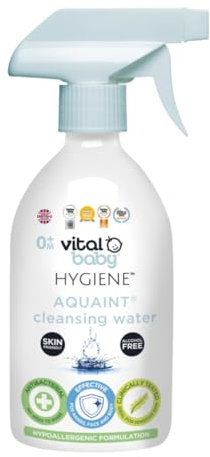 Vital Baby Aquaint Cleansing Water 500ml | Hypoallergenic & Antibacterial Safe for All Ages, Gentle on Skin, Alcohol-Free, 100% Natural Formula Vegan-Friendly Quick, No-Rinse Skin Cleanser