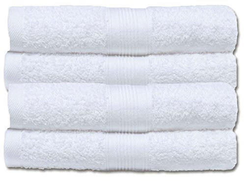 Naturemark 4er Frottee Set Handtücher 100% Baumwolle einfarbig oder als Farbset auswählbar in 500q/qm Qualität 50x100cm (Weiss)