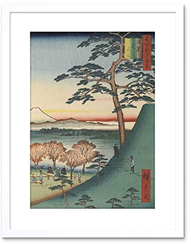 Wee Blue Coo Painting Woodblock Japanese Hiroshi Mount Fuji Japan Framed Wall Art Print