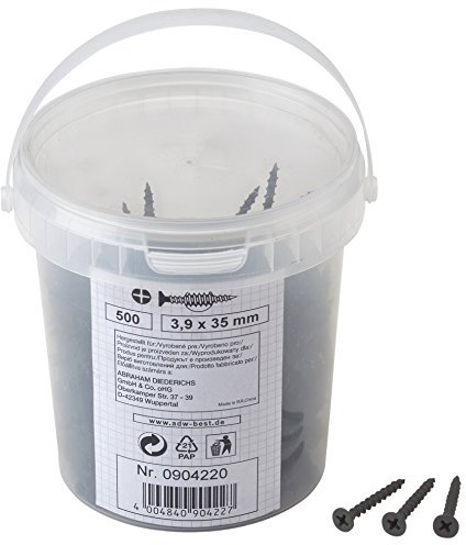Meister 904220 Schnellbauschrauben 3,9 x 35 mm, 500 Stück, Schwarz