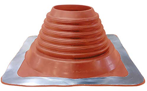 Roof Flashing, high Temperature,121mm to 254mm (5 to 10) Diameter, Orange, woodburner Gas Flue Liner, Chimney Pipe ducting, Weather Seal