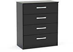 Birlea Lynx 4-Drawer Chest - High-Gloss, Black