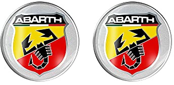 Abarth 1232812 Emblema 3D Tondo, 21mm, Confezioni da 2