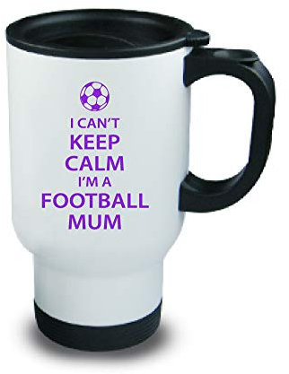 I Can't Keep Calm I'm a Violet Football Tasse de voyage en métal Inscription Mum Mum Coffret cadeau cadeau Basses pour