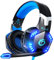 VersionTECH. G2000 - Auriculares para juegos para PS5, PS4, Xbox One, micrófono con cancelación de ruido envolvente de graves, auriculares sobre la oreja con luces LED para Mac, laptop, Xbox Series X,