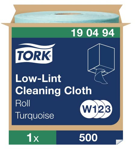 Tork Fusselarme Reinigungstücher Türkis W1/2/3, Mehrzweck, 1 × 500 Tücher, 190494