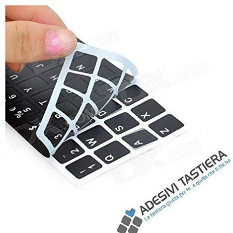 AdesiviTastiera.it - Adesivi lettere tastiera Italiano fondo nero lettere bianche
