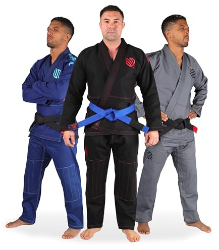 Sanabul Essential BJJ Gi for Men | Brazilian Jiu Jitsu Gi BJJ | Lightweight, Preshrunk Cotton Fabric | IBJJF Approved (Black, A2)
