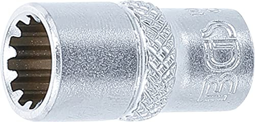 BGS 10108 | Steckschlüssel-Einsatz Gear Lock | SW 8 mm | Antrieb Innenvierkant 6,3 mm (1/4) | Chrom-Vanadium-Stahl | Verchromt, matt | mit Rändelung