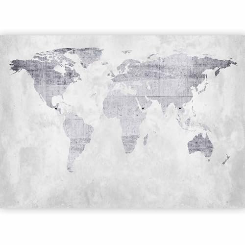 murando – Papier peint intissé 400x280 – Papier peint – Trompe l oeil – Tableaux muraux déco XXL – carte du monde béton k-A-0015-a-b