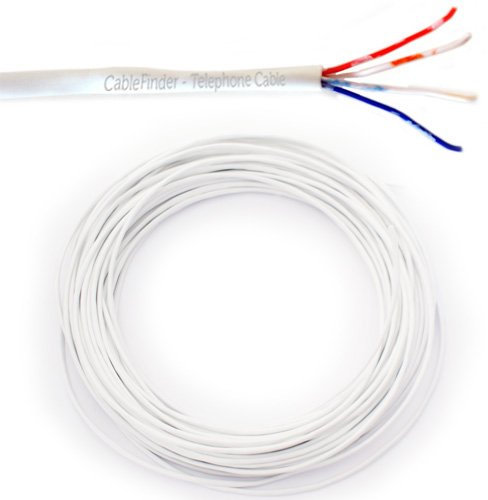 Loops 50m BT Telephone Copper Cable Extension | 2 Pair 4 Core/Way Wire | Multicore Telecom Phone Line Extend Lead Reel | CW1308 Slave Drop