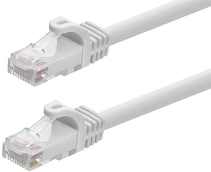 Monoprice 111233 Flexboot Cat6 Ethernet Patch Cable - Network Internet Cord - RJ45, Stranded, 550Mhz, UTP, Pure Bare Copper Wire, 24AWG, 100ft, White
