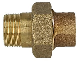 Rotguss - Lötfitting - Verschraubung 18 mm x 1/2 i/AG - konisch dichtend