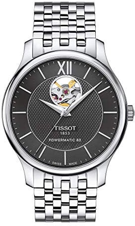 Tissot Herren-Uhren Analog Automatik One Size Silber Edelstahl 32000730