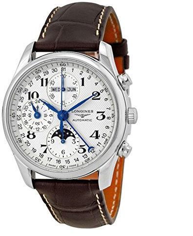 Longines Herren Chronograph Automatik Uhr mit Leder Armband L26734783