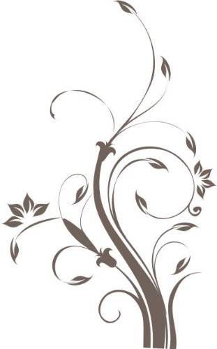 WANDTATTOO/Wandsticker w310 Blume Ast Äste Baum Pflanze Wandaufkleber 120x74cm, braun