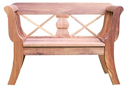 Teakholz Biedermeier Bank ca. 130 cm Gartenbank Sitzbank Holz Garten Teak Vollholz