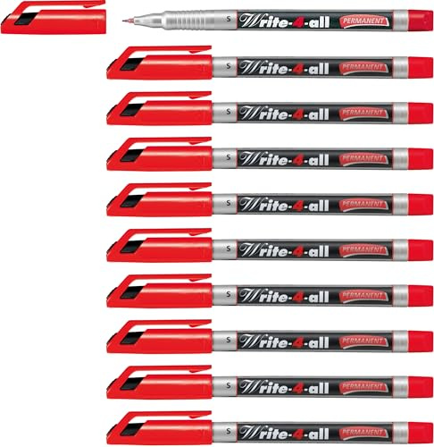 STABILO - Permanent-Marker - Write-4-all | superfein, 10er Pack, rot