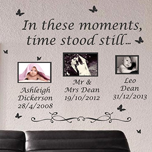 Wandaufkleber, Aufschrift In These Moments Time Stood Still, groß