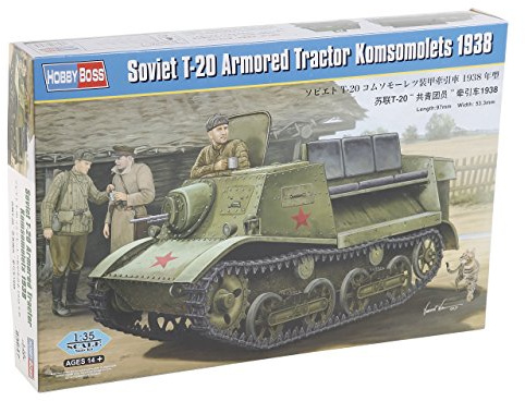 Hobbyboss 1:35 Scale Soviet T-20 Armoured Tractor Komsomolets 1938 Model Kit (Grey)